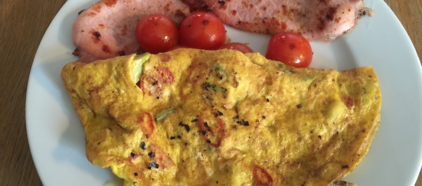 Mexican Style Omelette with English Bacon